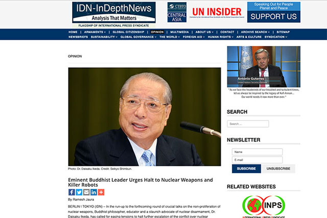 Daisaku Ikeda interviewed by IDN